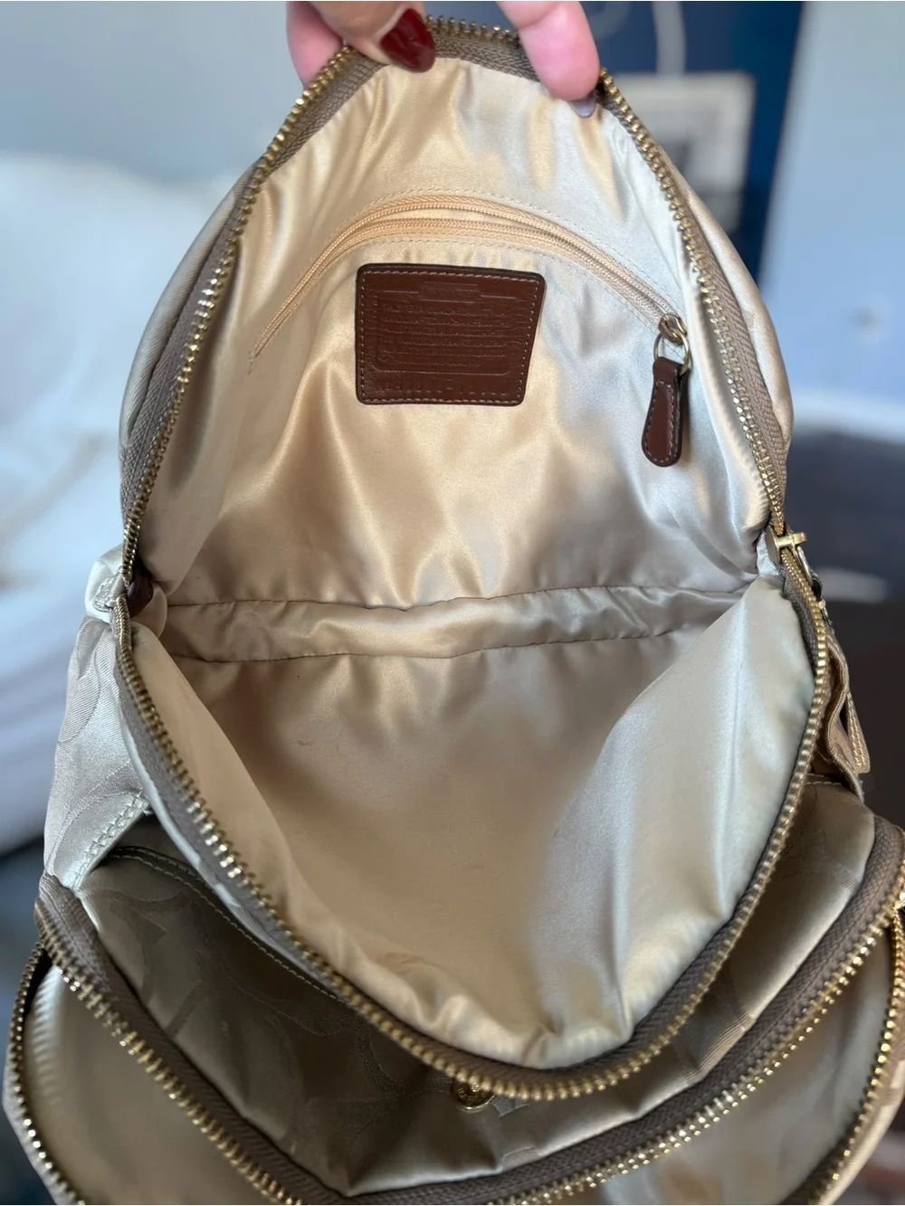 Coach Y2K Sig Bonnie Satchel in Champagne/Gold